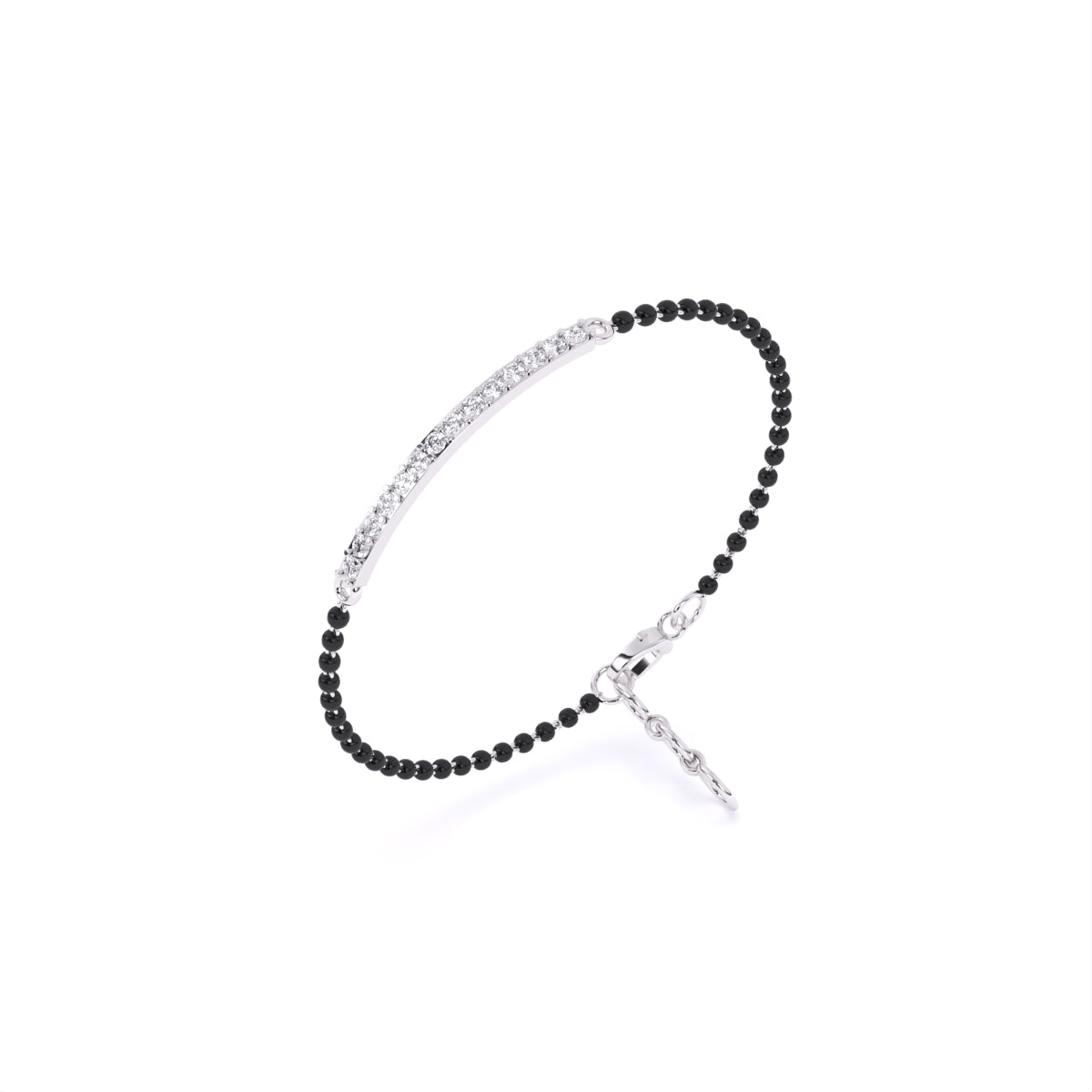 Round Diamond Bar Mangalsutra Bracelet