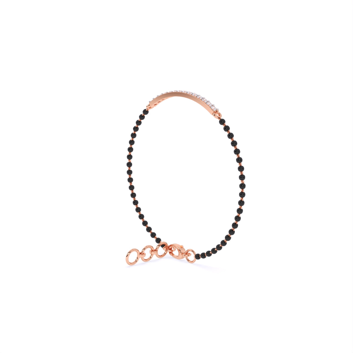 Round Diamond Bar Mangalsutra Bracelet
