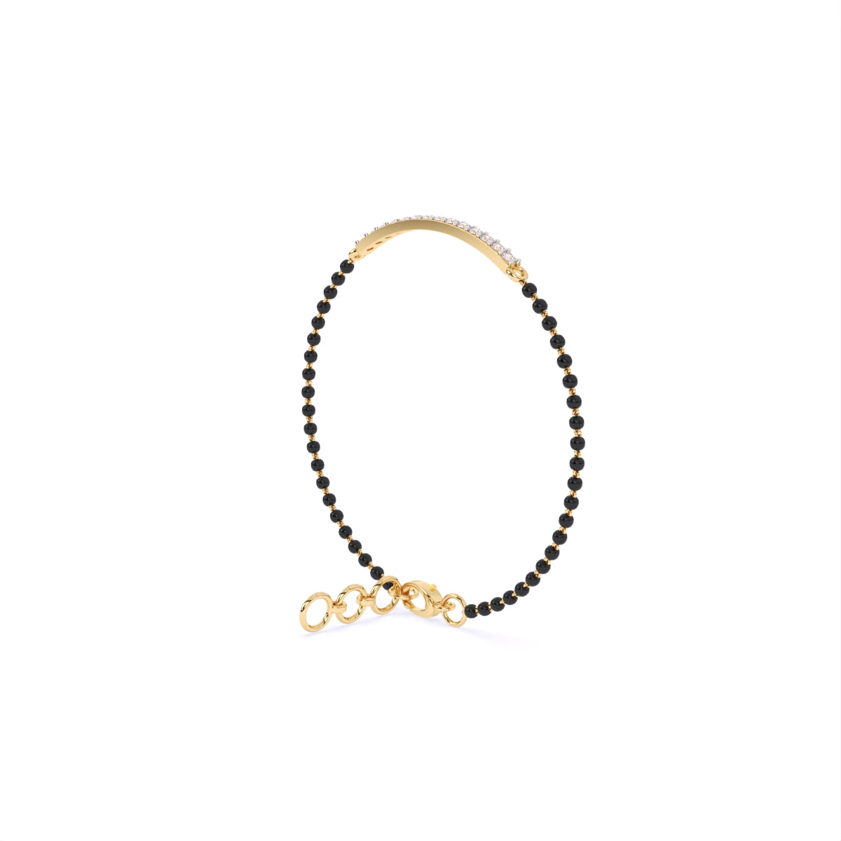 Round Diamond Bar Mangalsutra Bracelet