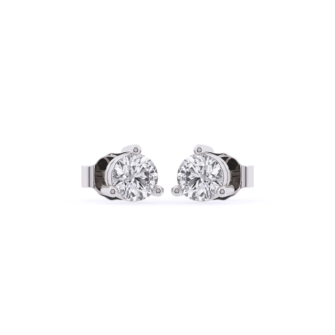 Foever One Round Diamond Solitaire Studs