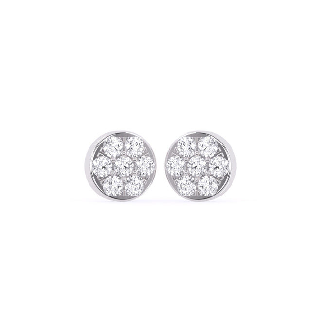 Delicate Round Diamond Tiny Stud Earrings For Girls