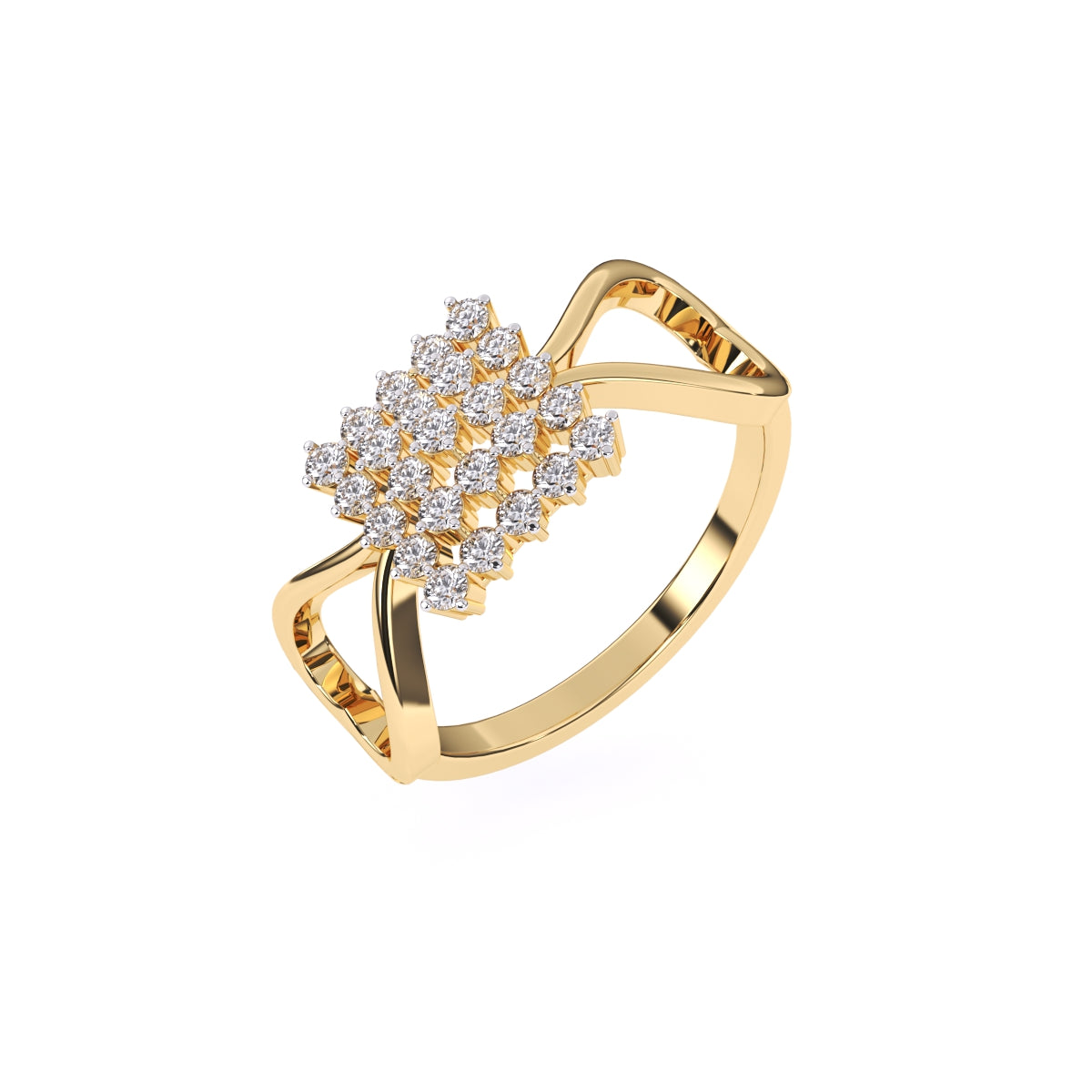 Buy quality 22K Gold Square Single Stone Ladies Ring in Ahmedabad