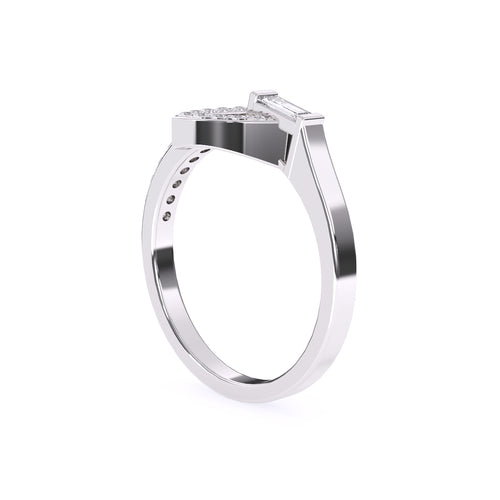 Open Trillion Shape Baguette Diamond Anniversary Ring
