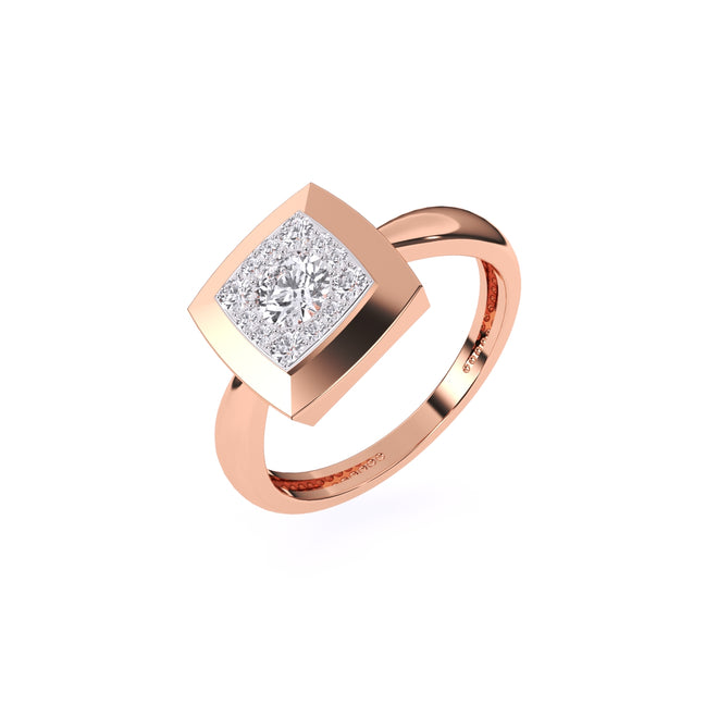 Stylish Diamond Cluster Bezel Ring