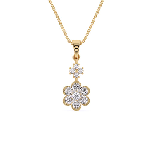 Floral Diamond Two Step Pendant For Her