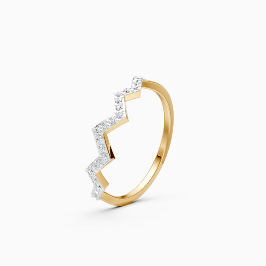 Modern Zigzag Diamond Band Ring