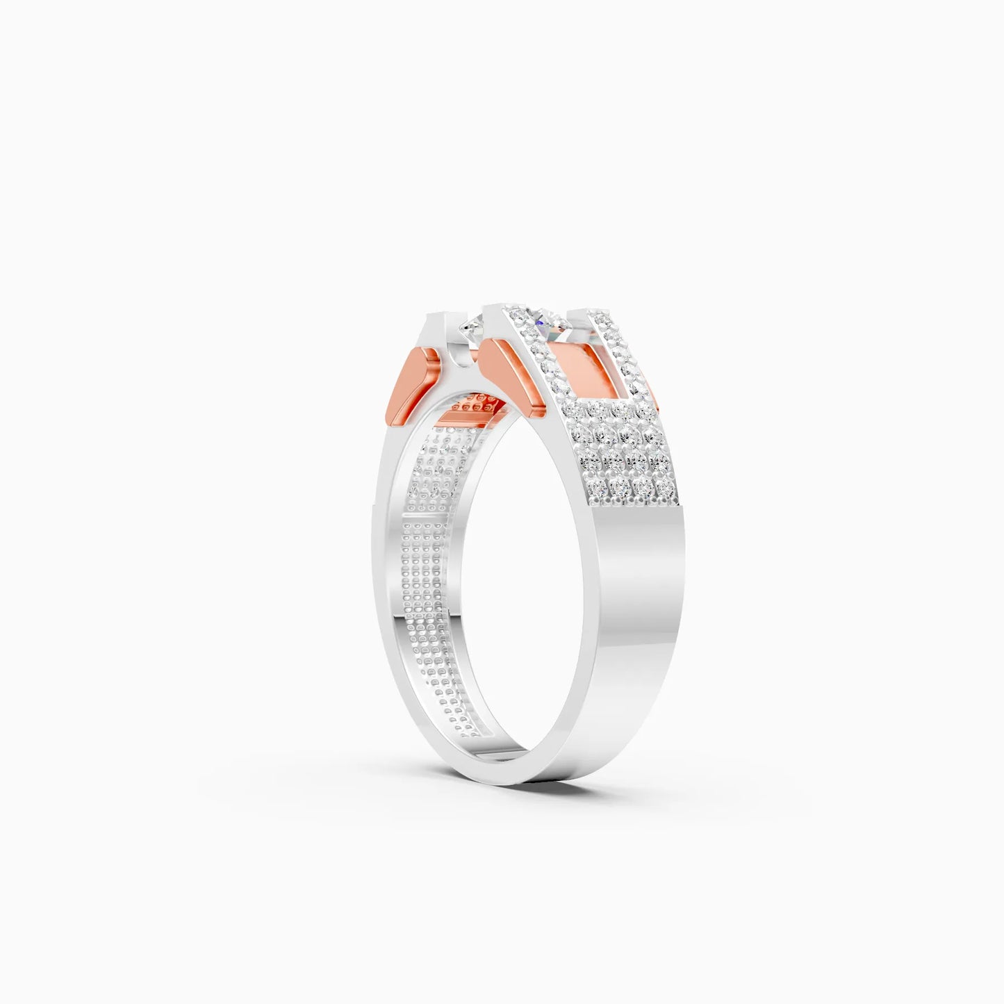 Two-Tone Geometric Band Ring