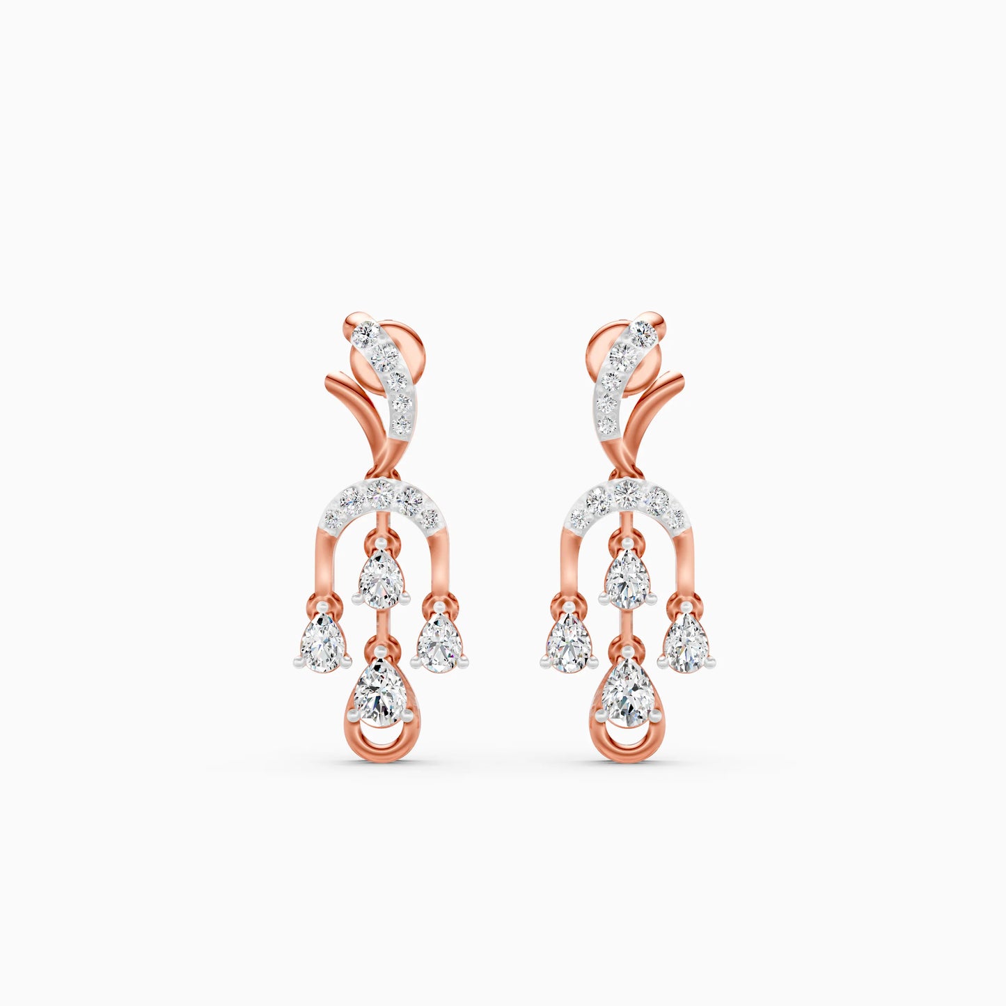 Pear Green Stone Fan Drop Earrings