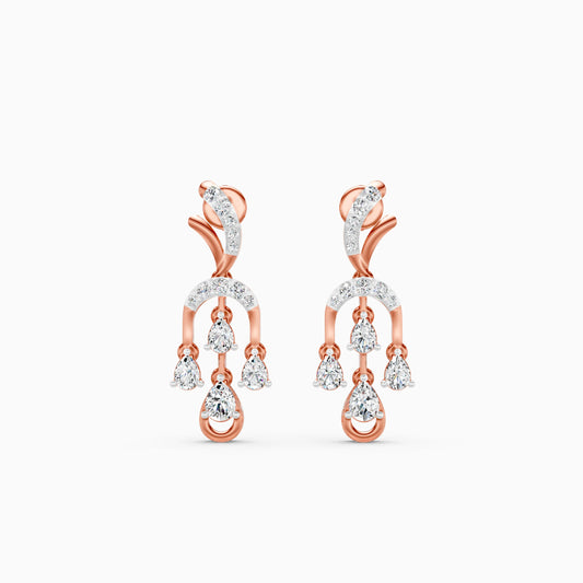 Pear Green Stone Fan Drop Earrings