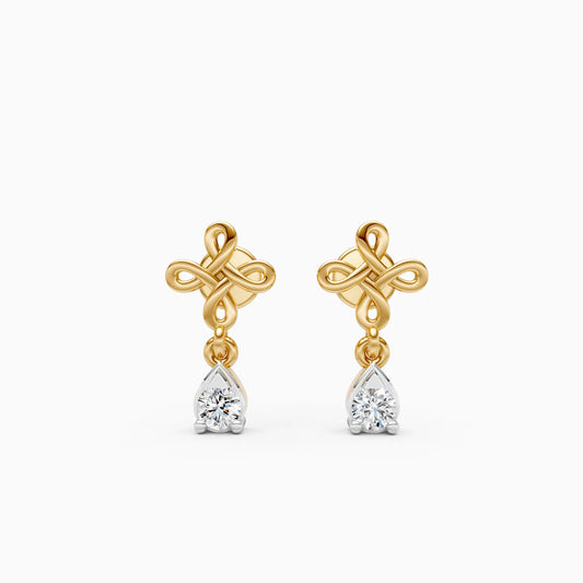 Celtic Knot Pear Drop Earrings