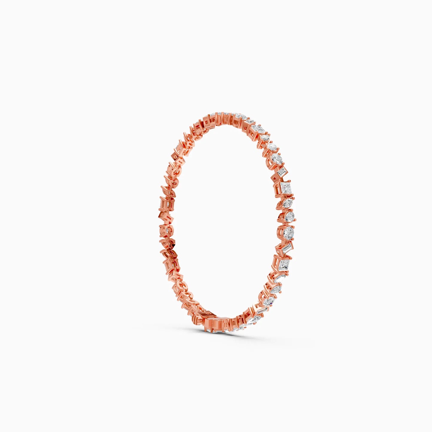 Mixed Cut Diamond Tennis Bracelet
