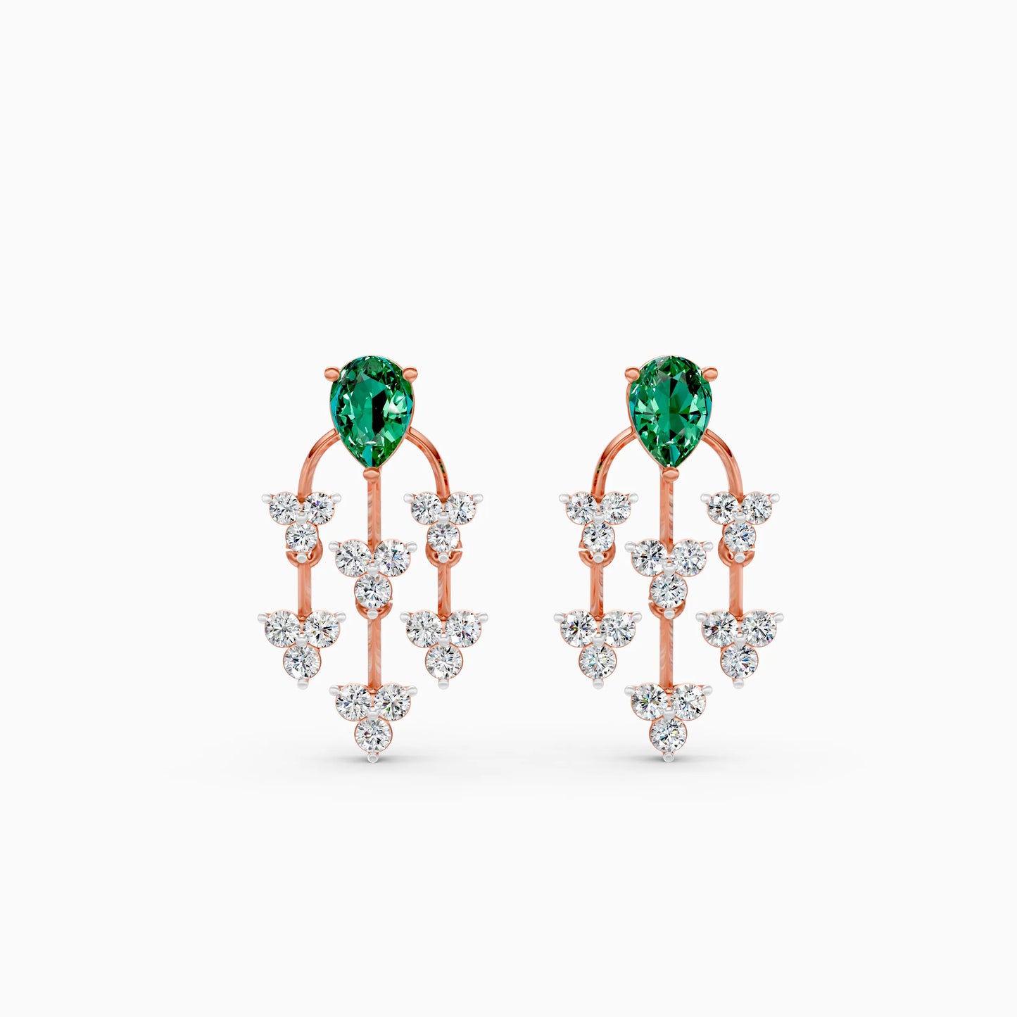 Pear Green Stone Chandelier Earrings