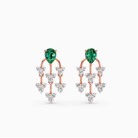 Pear Green Stone Chandelier Earrings