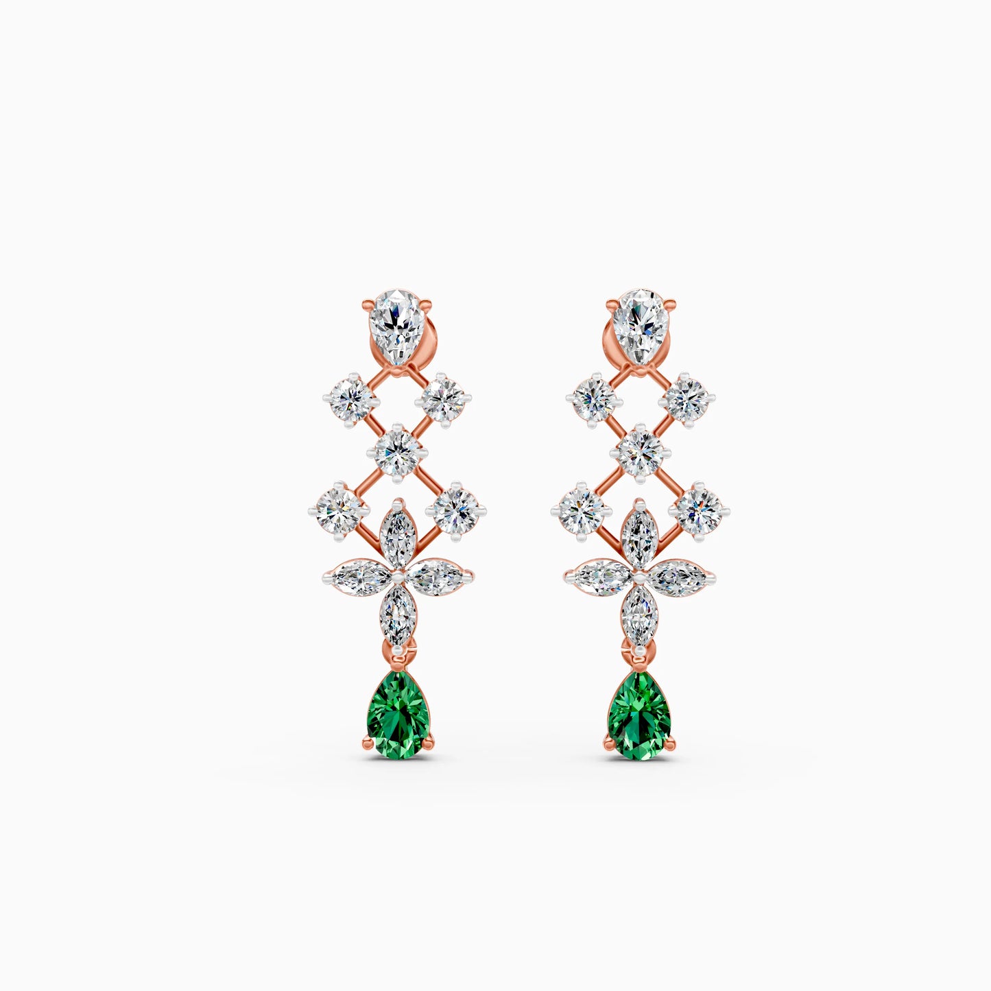 Diamond Trellis Green Stone Drops