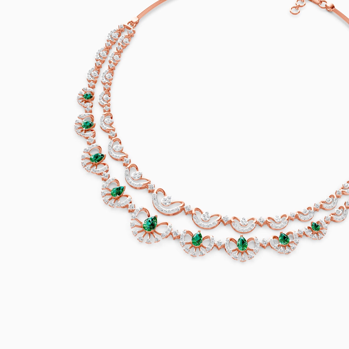 Pear Green Stone Scallop Necklace