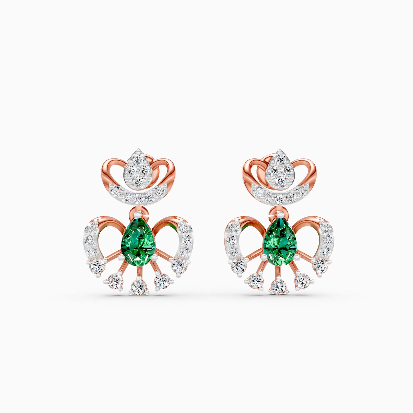 Pear Green Stone Fan Drop Earrings