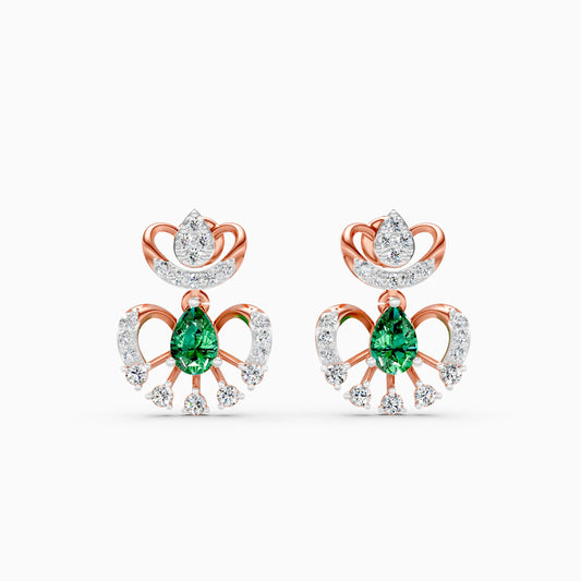 Pear Green Stone Fan Drop Earrings