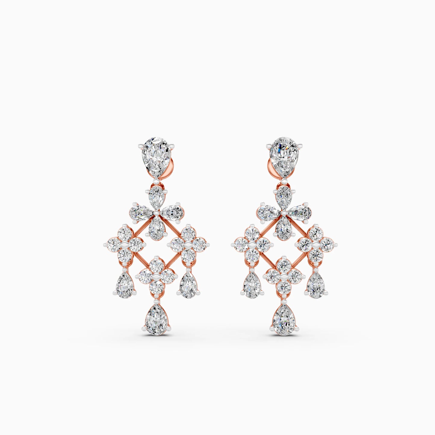 Diamond Chandelier Cluster Earrings