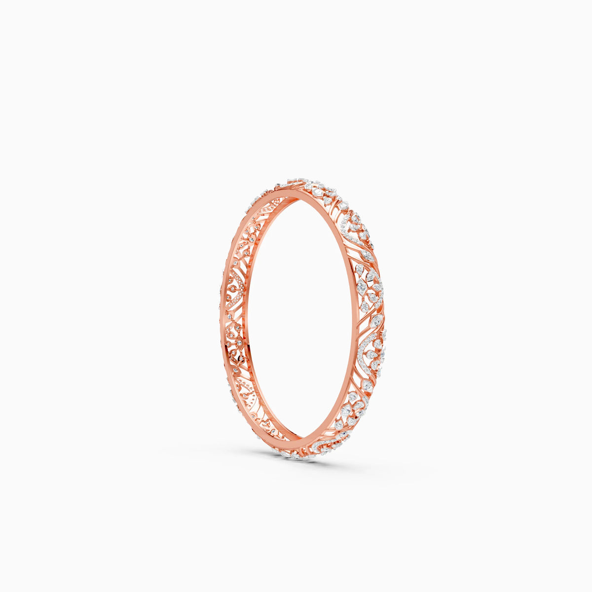 Round Diamond Floral Bangle