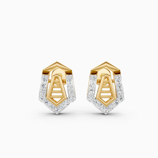 Geometric Shield Frame Stud Earrings