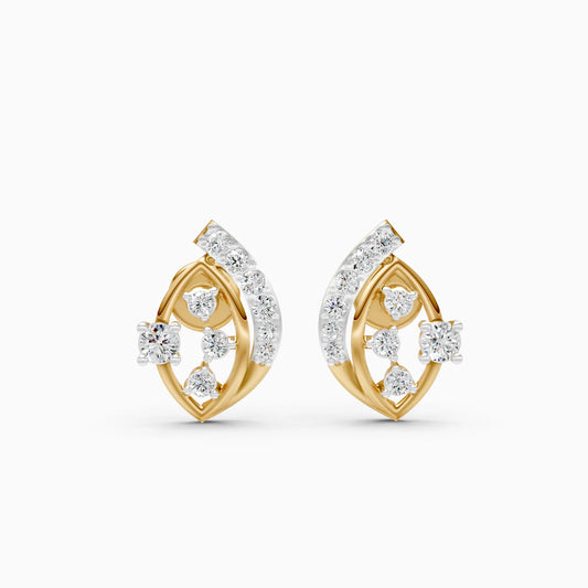 Marquise Frame Multi-Diamond Stud Earrings