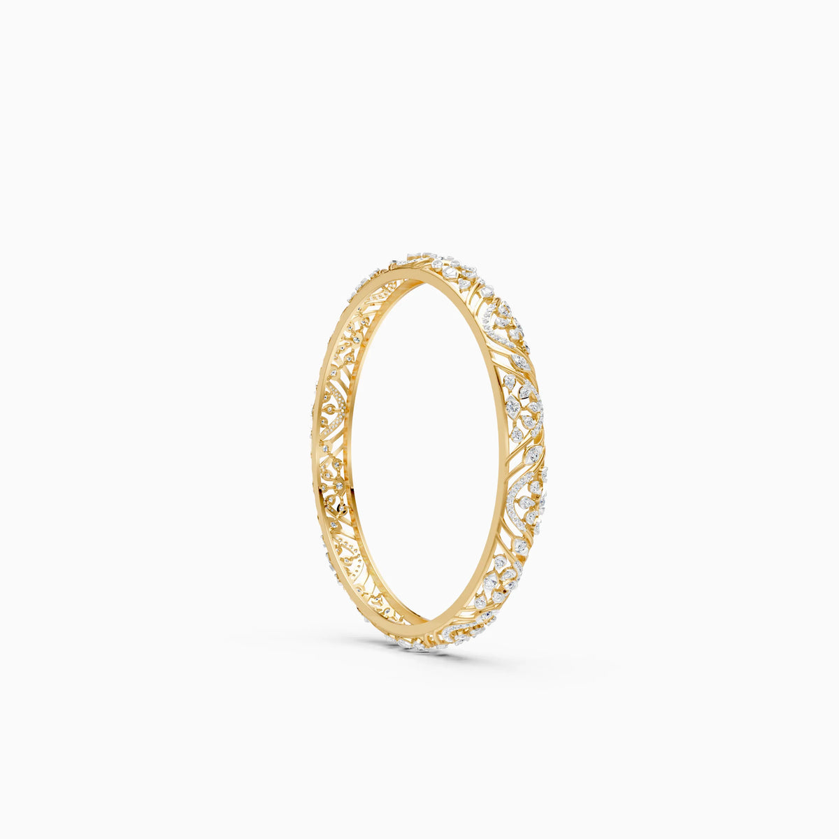 Round Diamond Floral Bangle