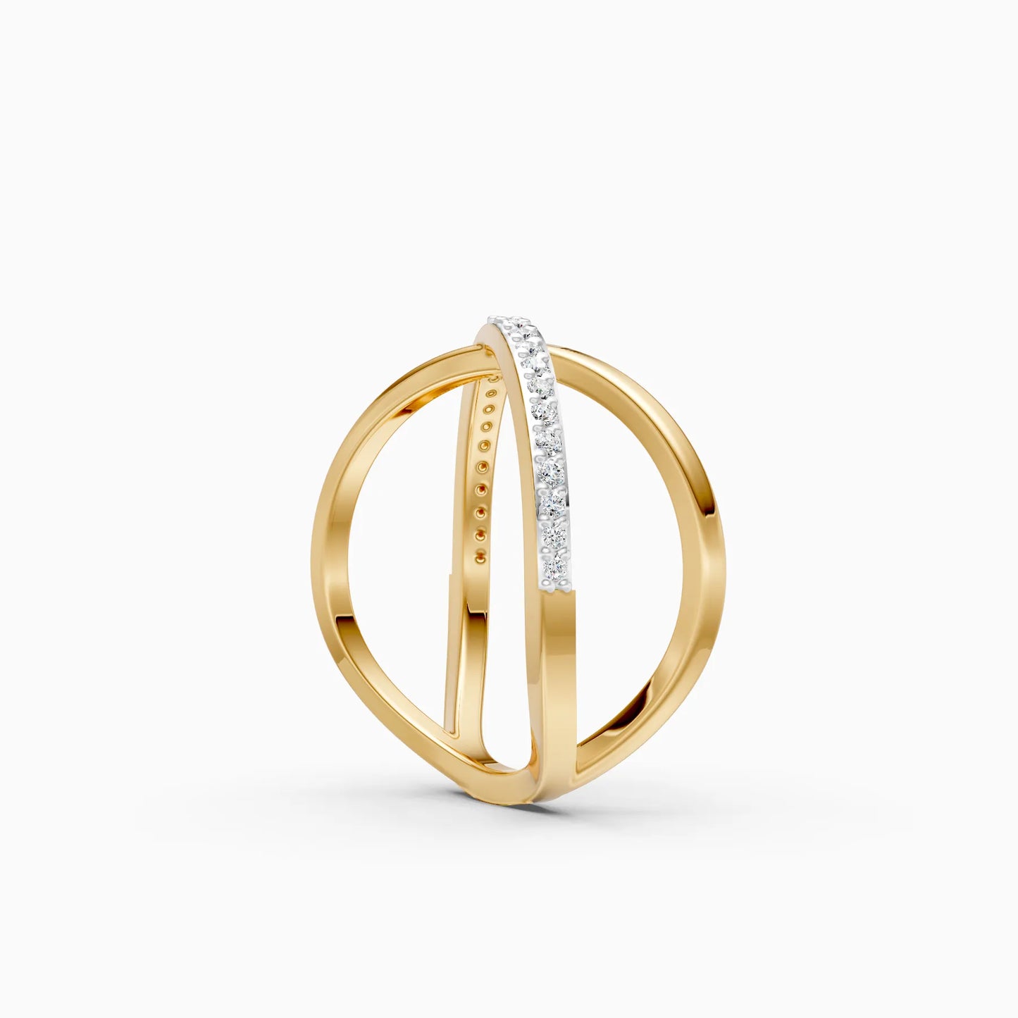 Criss Cross Diamond X Ring