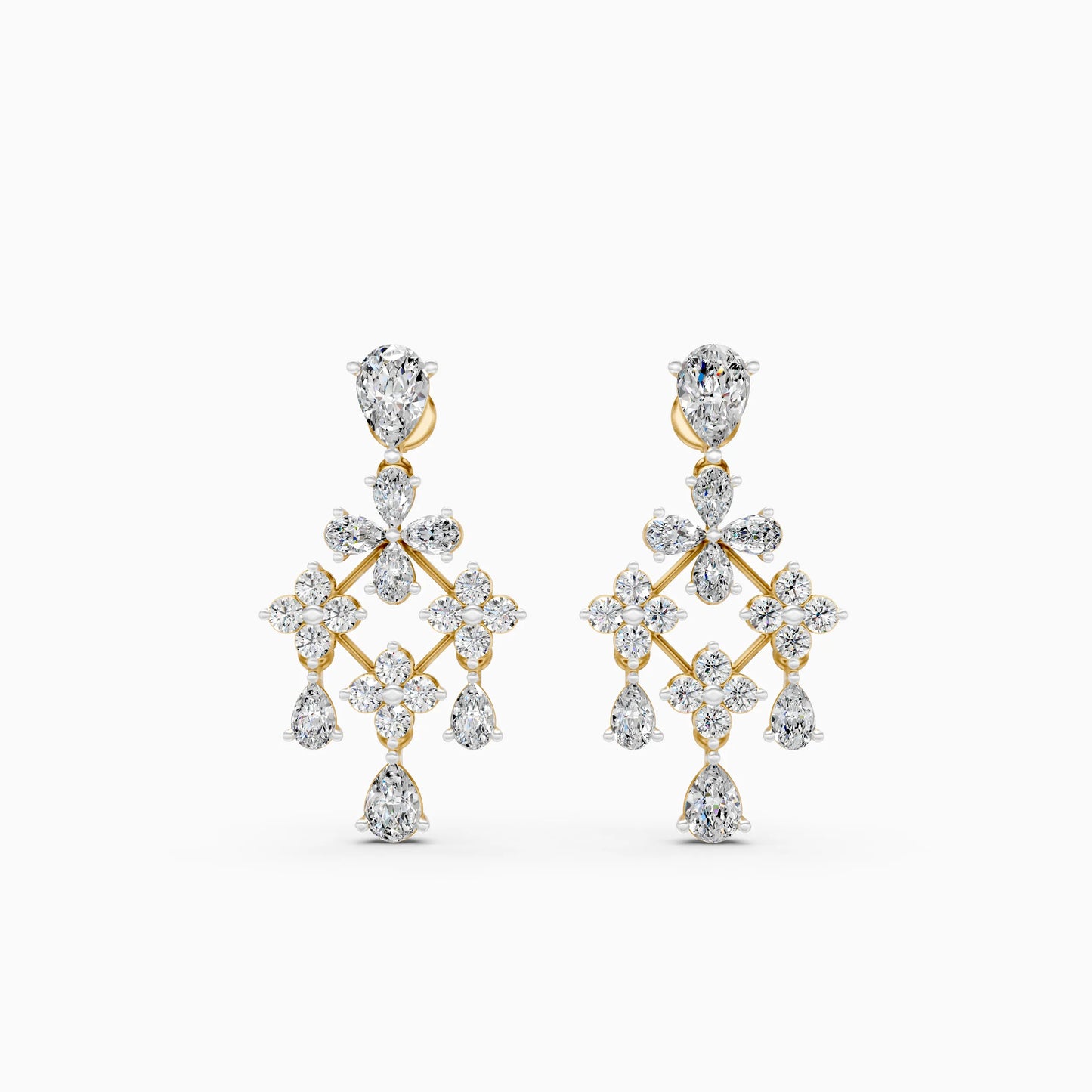 Diamond Chandelier Cluster Earrings