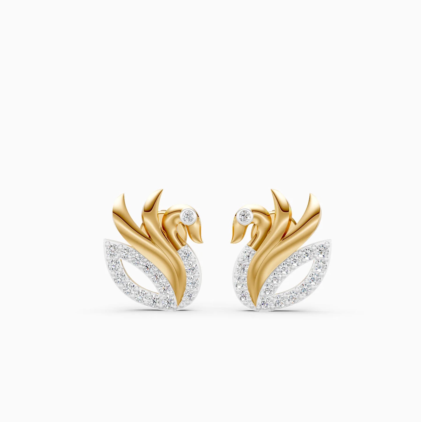 Graceful Swan Stud Earrings