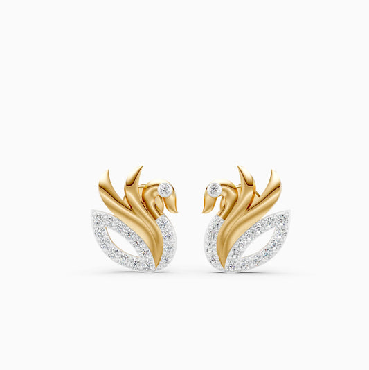 Graceful Swan Stud Earrings