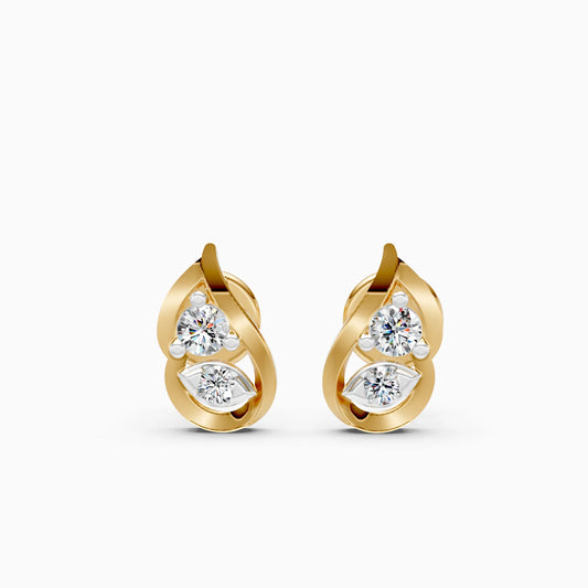 Twist Duo Diamond Stud Earrings
