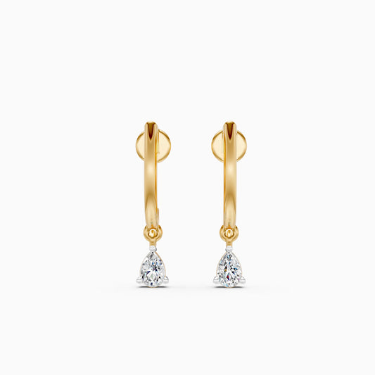 Pear Drop Hoop Earrings