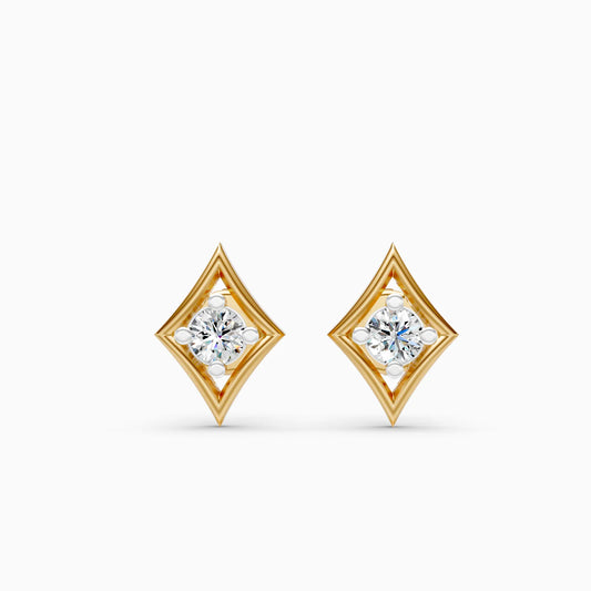 Geometric Diamond Stud Earrings