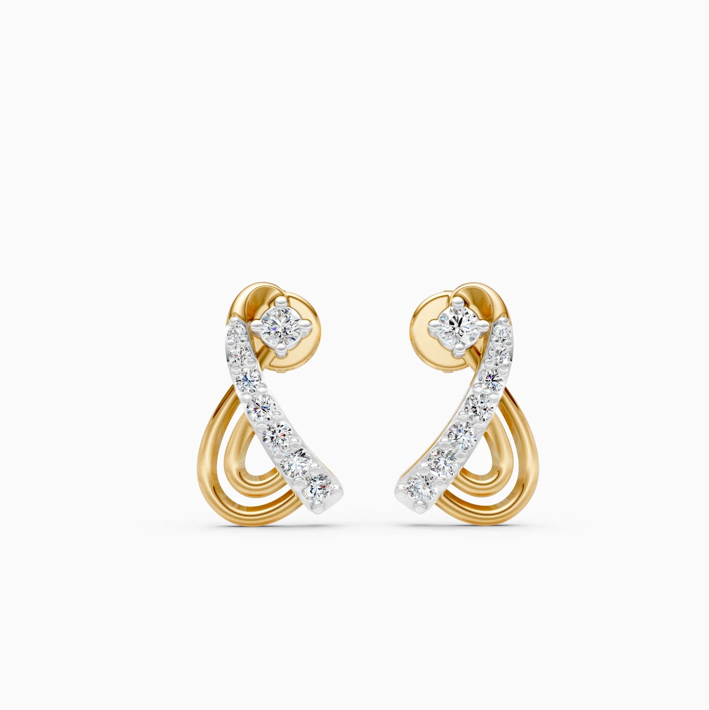 Crossover Swirl Stud Earrings