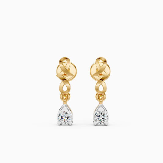 Infinity Knot Pear Drop Diamond Earrings