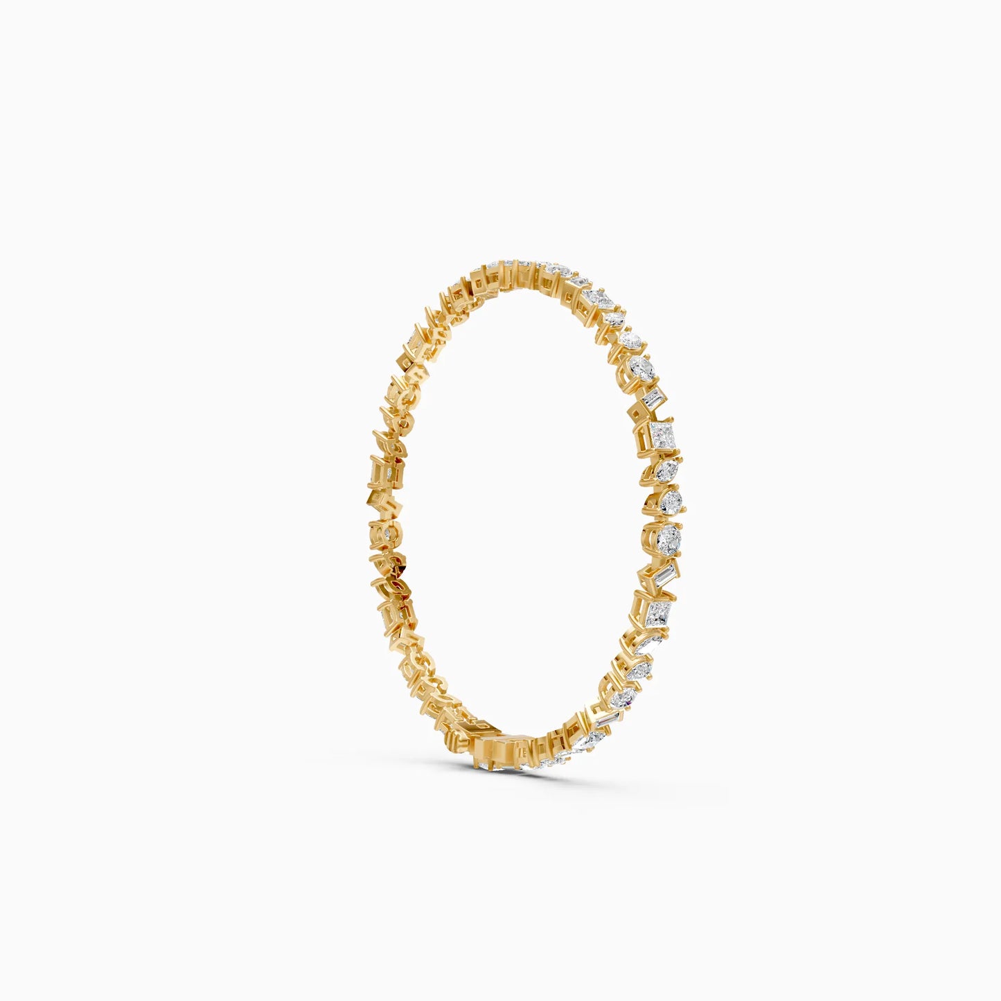Mixed Cut Diamond Tennis Bracelet