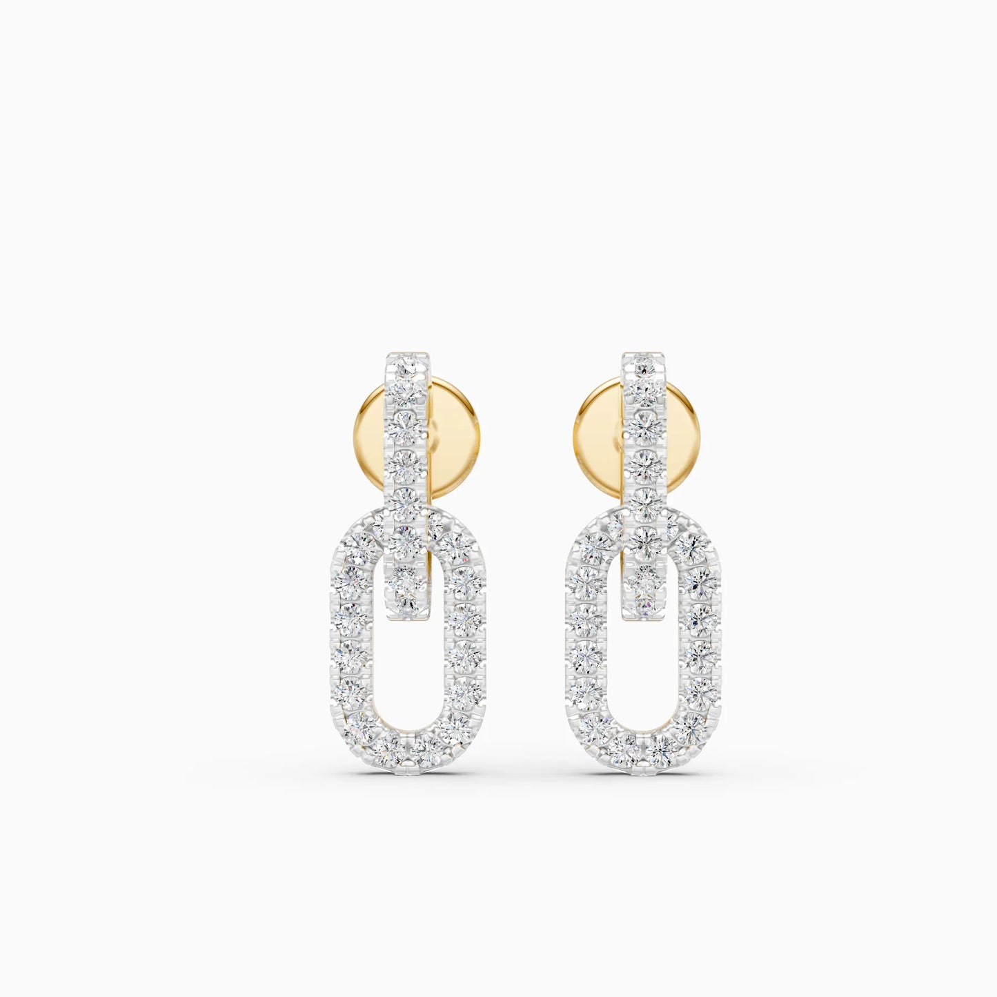 Pavé Diamond Chain Link Drop Earrings