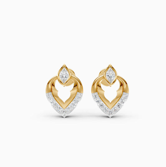 Flame Petal Diamond Stud Earrings