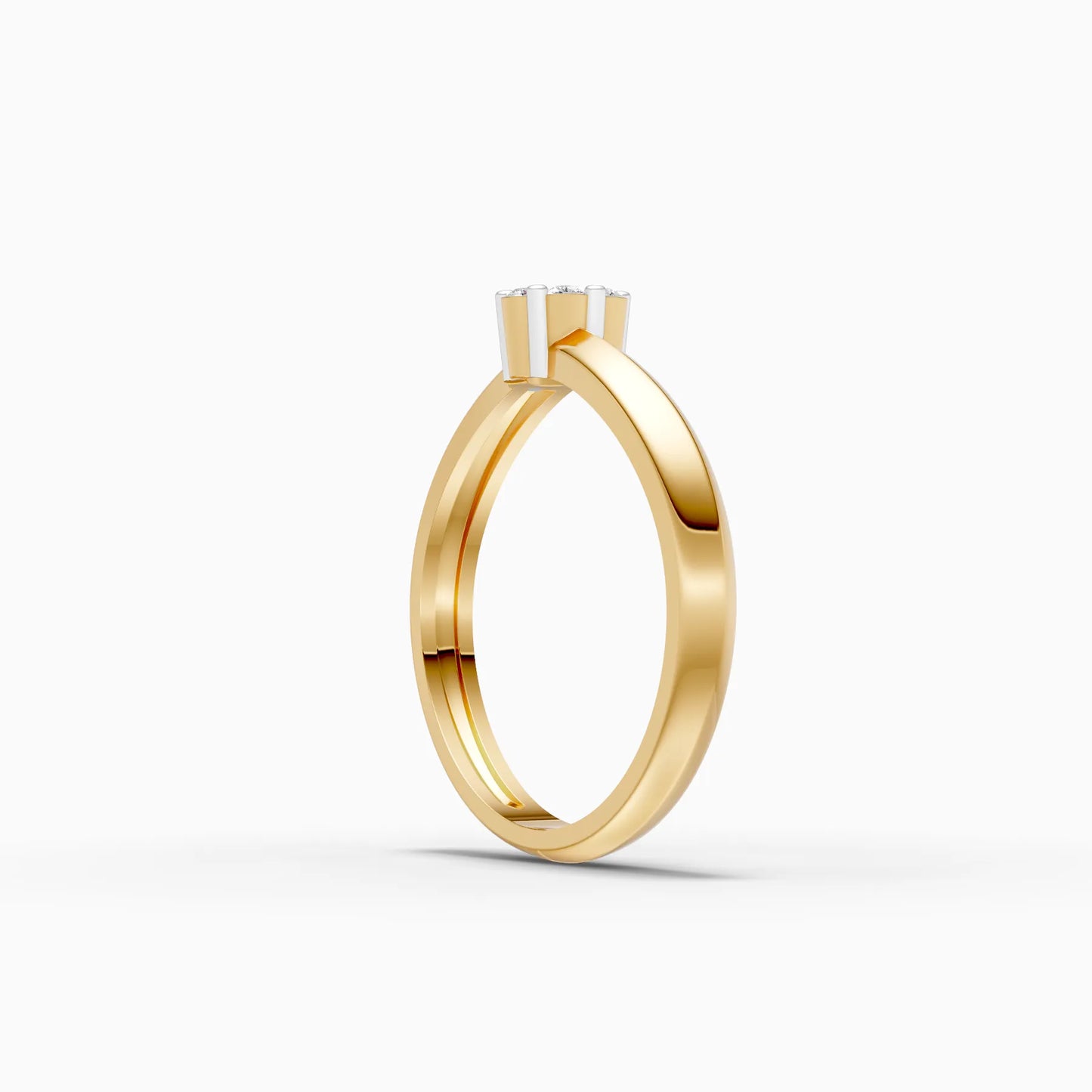 Floral Cluster Solitaire Ring