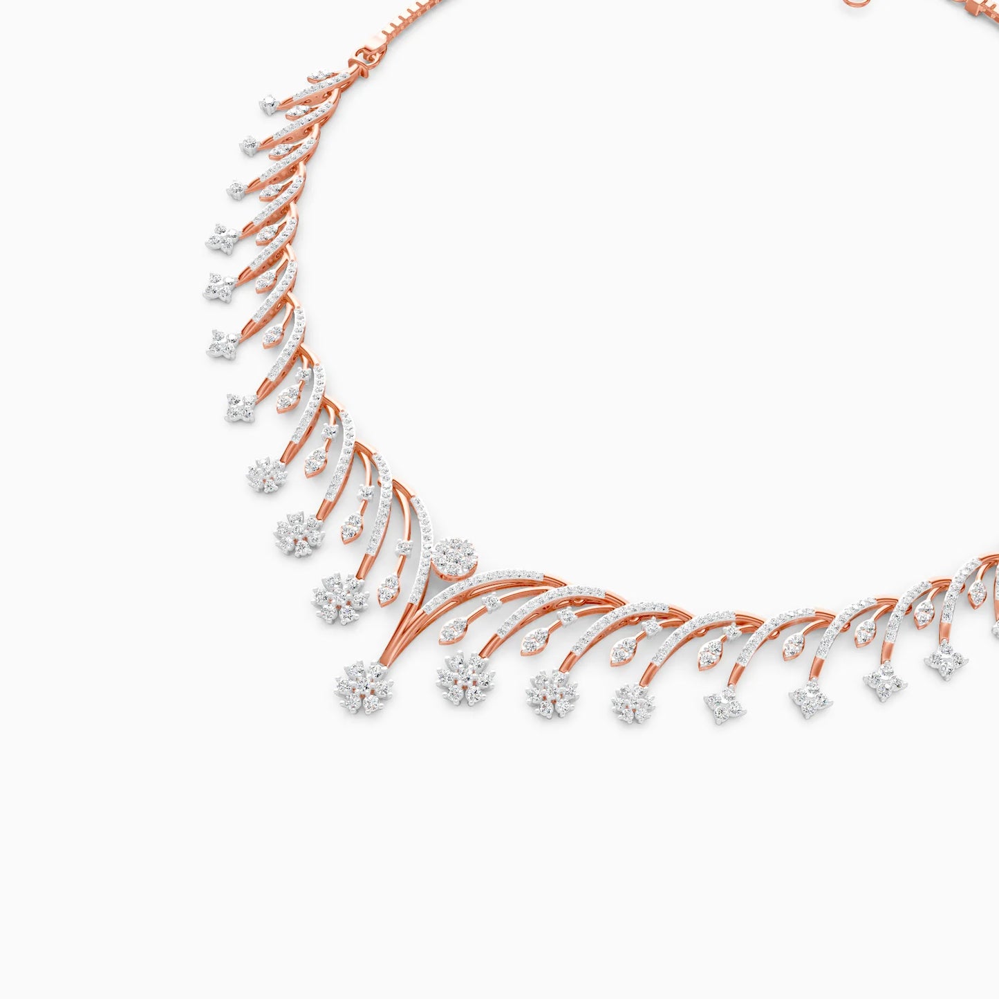 Sunburst Diamond Fringe Necklace