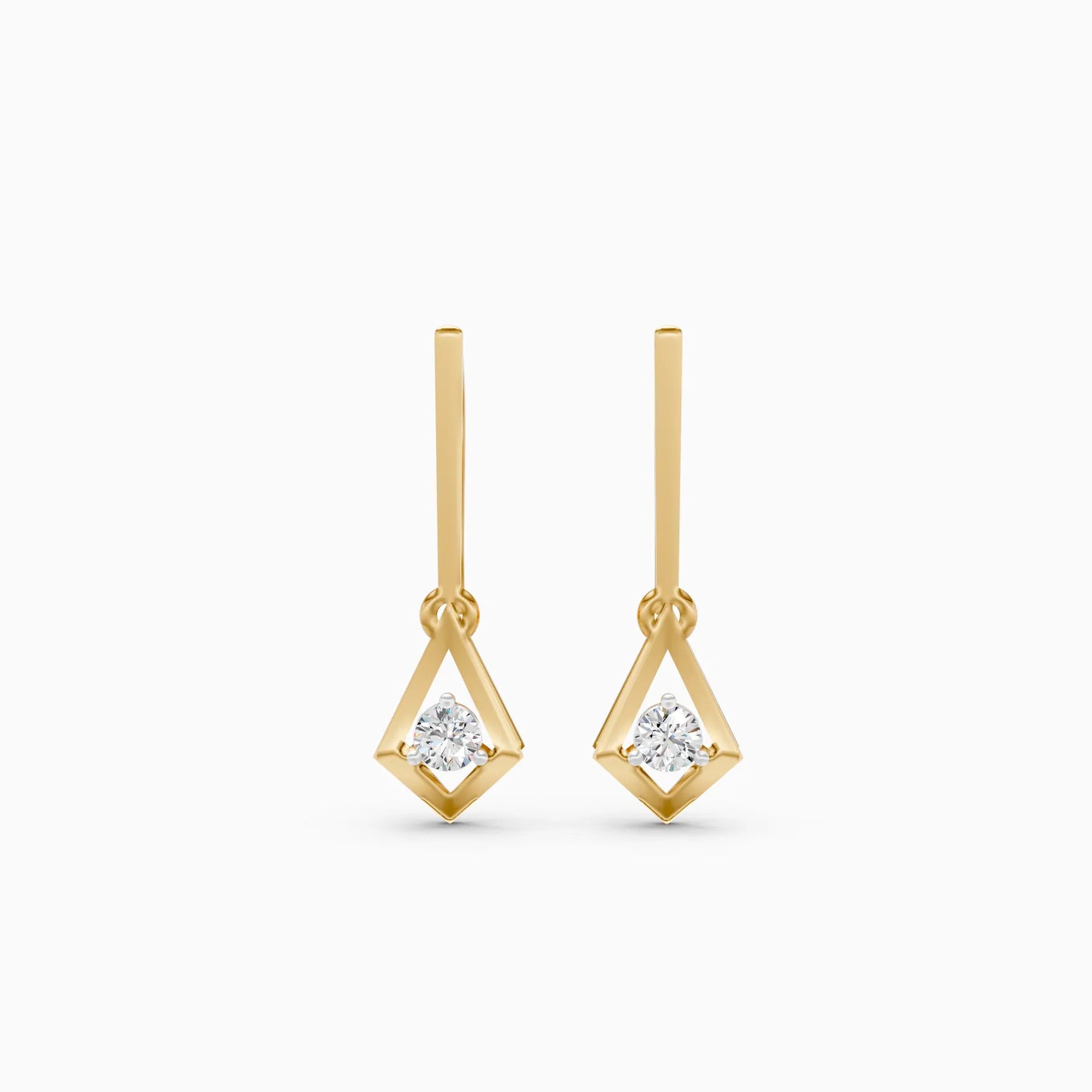 Geometric Diamond Drop Earrings