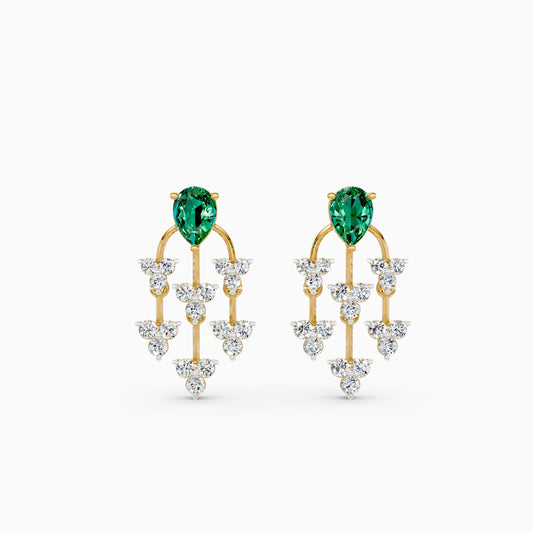 Pear Green Stone Chandelier Earrings