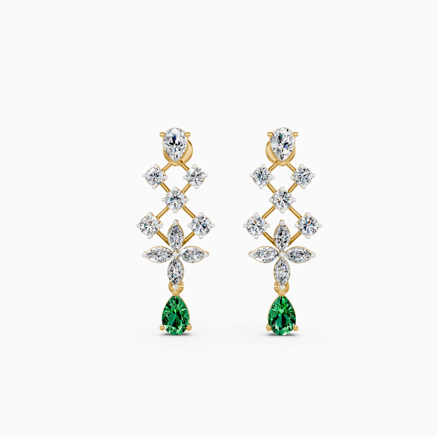 Diamond Trellis Green Stone Drops