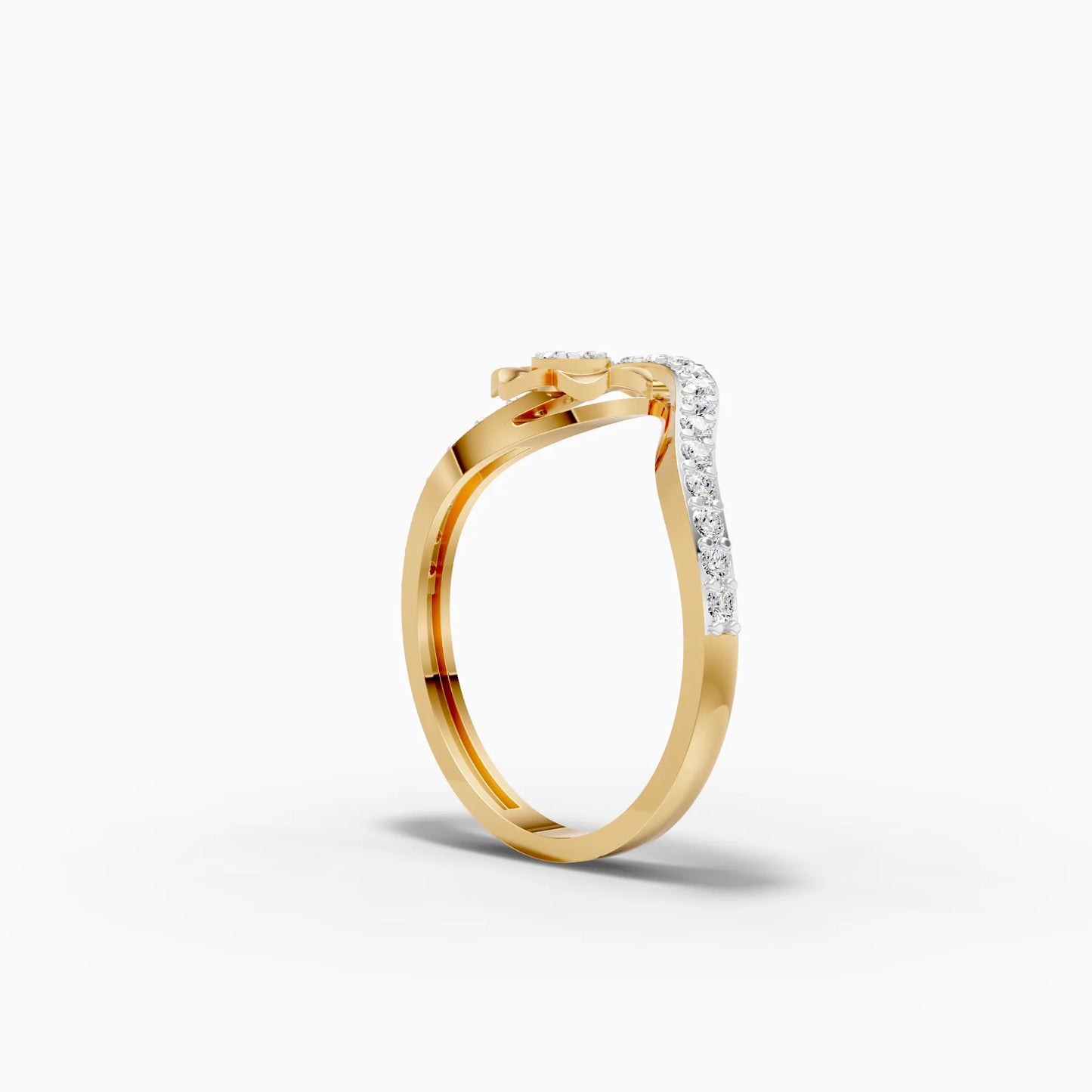 Floral Centre Pavé Arch Ring