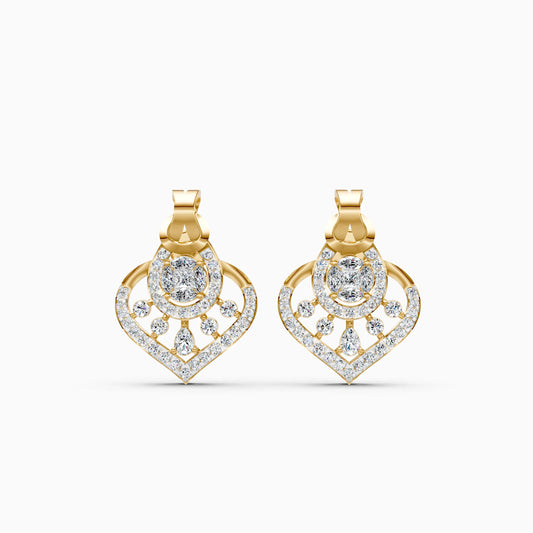 Heart-Shaped Illusion Cluster Diamond Earrings