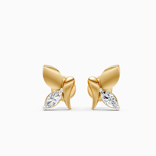 Butterfly Wing Marquise Stud Earrings
