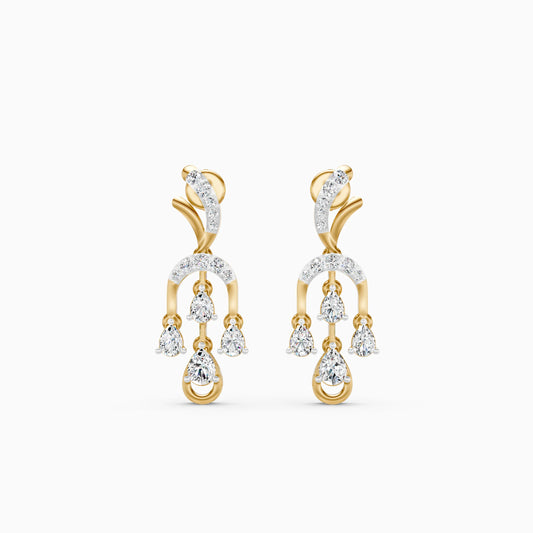 Pear Green Stone Fan Drop Earrings