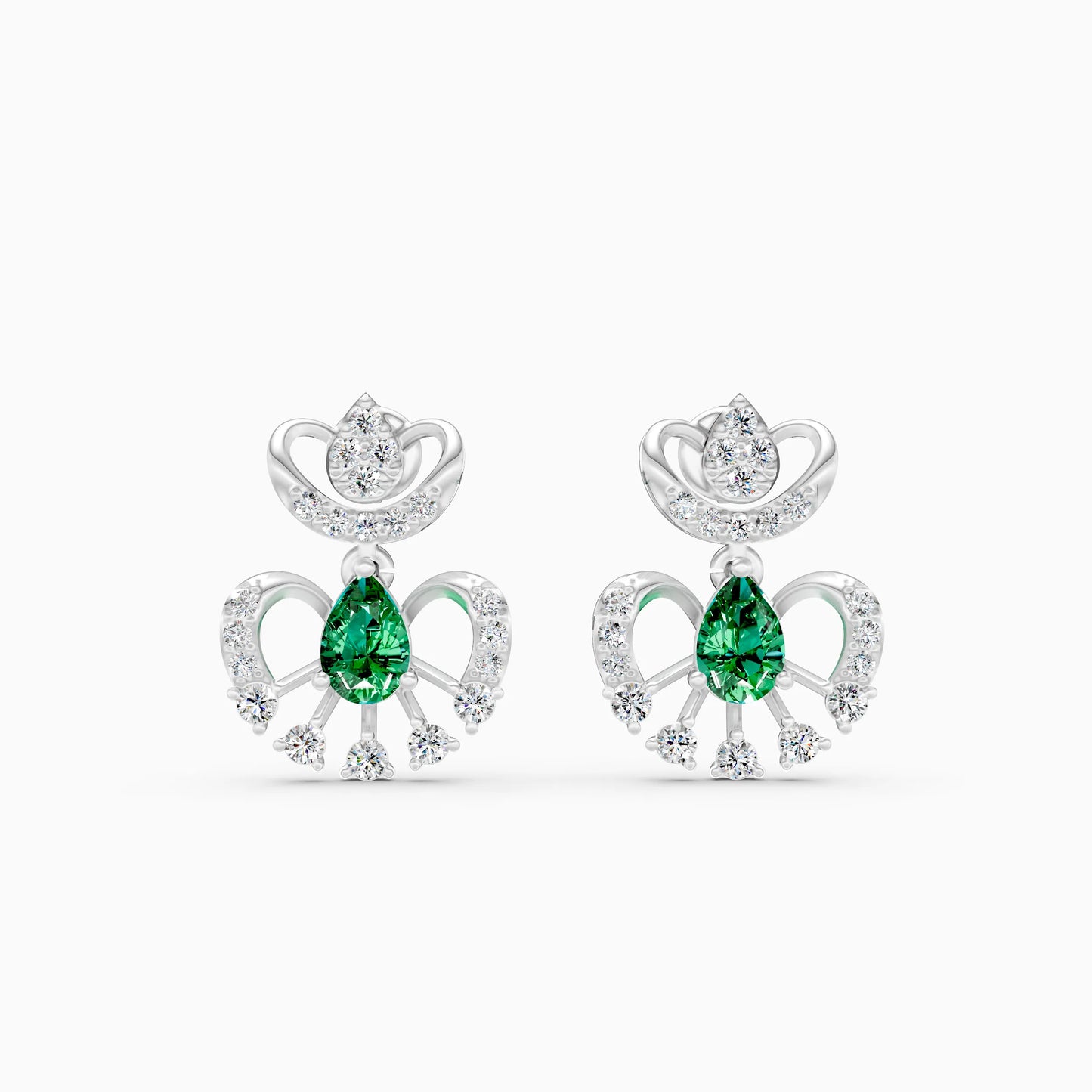 Pear Green Stone Fan Drop Earrings