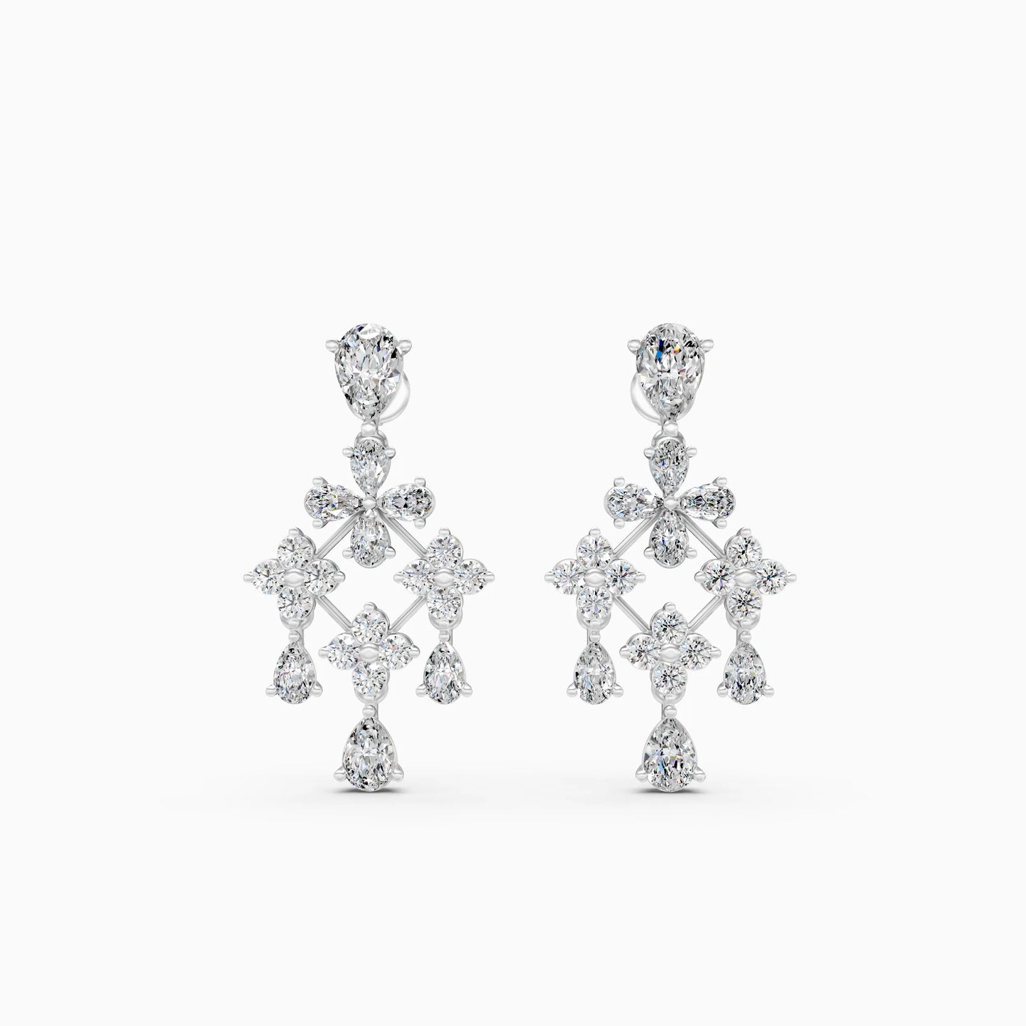 Diamond Chandelier Cluster Earrings
