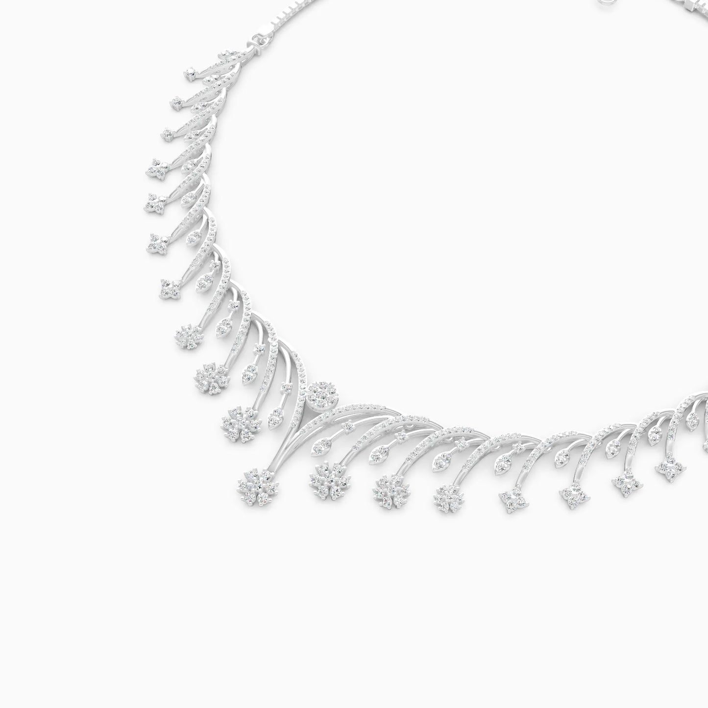 Sunburst Diamond Fringe Necklace